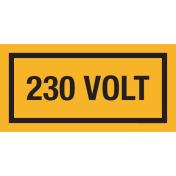 Sticker met tekst "230 Volt"