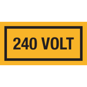 Sticker met tekst "240 Volt"