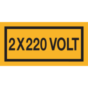 Sticker met tekst "2x220 Volt"