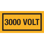 Sticker met tekst "3000 Volt"