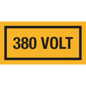 Sticker met tekst "380 Volt"