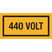 Sticker met tekst "440 Volt"