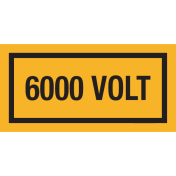 Sticker met tekst "3000 Volt"