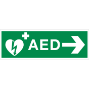 Sticker met pictogram AED rechts - ILCOR