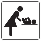 Witte sticker voor het aanduiden van een verschoningsruimte