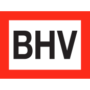 Sticker met tekst BHV