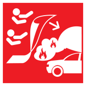 Sticker met pictogram van een blusdeken voor een auto