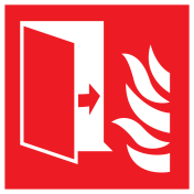 Sticker met pictogram van een branddeur - ISO 7010 - F007