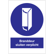 Sticker met pictogram en tekst Branddeur Sluiten