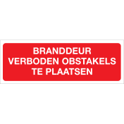 Branddeur verboden obstakels ... (Sticker)