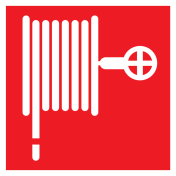 Sticker met pictogram van een brandhaspel