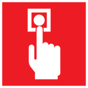 Sticker met pictogram van een handbrandmelder