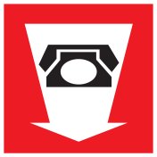 Sticker met pictogram van een noodtelefoon