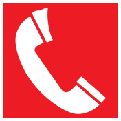 Sticker met pictogram van een noodtelefoon