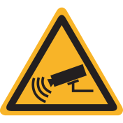 Sticker met pictogram "Waarschuwing Camerabewaking"