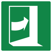 Sticker met pictogram nooduitgang duwen rechterkant ISO 7010