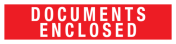 Sticker met tekst Documents enclosed