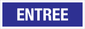 Sticker Entree - blauw met witte tekst
