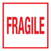 Sticker met tekst Fragile