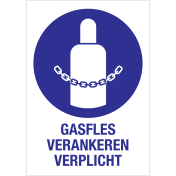 Gasfles verankeren verplicht (sticker) - ISO7010 - M046