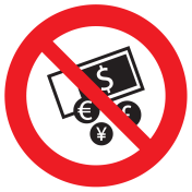 Sticker geen contact geld