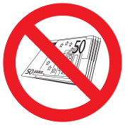 Sticker met pictogram Contant geld verboden