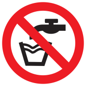 Sticker met pictogram Geen drinkwater ISO7010 - P005