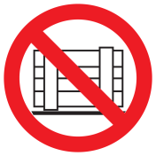 Sticker met pictogram Geen obstakels plaatsen ISO7010 - P023