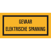 Sticker met tekst "Gevaar Elektrische Spanning"