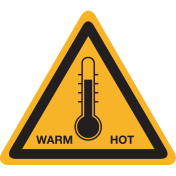 Sticker met pictogram "Waarschuwing hoge temperatuur"
