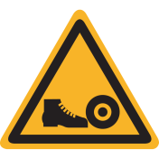 Sticker met pictogram "Waarschuwing Gevaar voor Voeten"