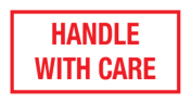 Sticker met tekst Handle with care