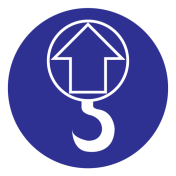 Sticker met pictogram hijspunt