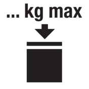 Sticker met tekst en pictogram Kg max stapelen