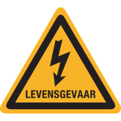Sticker met pictogram "Waarschuwing Levensgevaar Elektriciteit" - ISO 7010 - W012