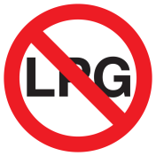 Sticker met pictogram LPG verboden
