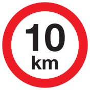Sticker met pictogram Maximale snelheid 10km