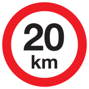 Sticker met pictogram Maximale snelheid 20km