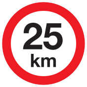 Sticker met pictogram Maximale snelheid 25km