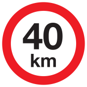 Sticker met pictogram Maximale snelheid 40km