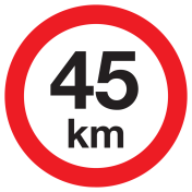 Sticker met pictogram Maximale snelheid 45km