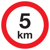 Sticker met pictogram Maximale snelheid 5KM