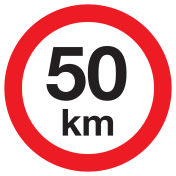 Sticker met pictogram Maximale snelheid  50km
