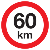 Sticker met pictogram Maximale snelheid 60km