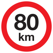 Sticker met pictogram Maximale snelheid 80km