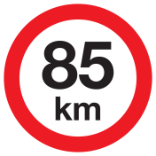 Sticker met pictogram Maximale snelheid 85km
