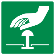 Sticker met pictogram noodstop groen