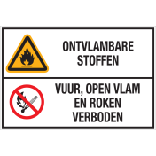 Sticker Ontvlambare stoffen - open vuur verboden