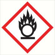 Sticker met pictogram "Oxiderende Stoffen" - GHS 03