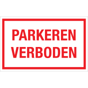 Sticker Parkeren Verboden - tekststicker met rode tekst